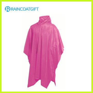 PVC à capuche adulte Ponchos de pluie rose (Rvc-095)